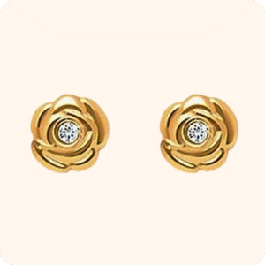 Rosebud Gold Studs