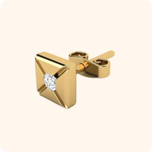 Bold Square Gold Men’s Stud