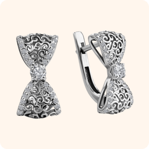 Silver Grace Bow Studs